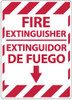 AccuformNMC Fire Extinguisher, Aluminum Fire Sign 14" Wide x 10" High, English/Spanish M739AB - 56237589