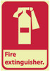 AccuformNMC Fire Extinguisher, Pressure Sensitive Vinyl Fire Sign 7" Wide x 10" High, Glow-in-the-Dark GFGA3P - 62202601