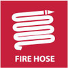 AccuformNMC Fire Hose, Pressure Sensitive Vinyl Fire Sign 7" Wide x 7" High, Glow-in-the-Dark GL150P - 62202874