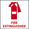 AccuformNMC Fire Extinguisher, Pressure Sensitive Vinyl Fire Sign 7" Wide x 7" High S21P - 63370563