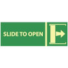 AccuformNMC Slide to Open, Pressure Sensitive Vinyl Exit Sign 14" Wide x 5" High, Glow-in-the-Dark GL319P - 83734285
