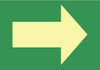 AccuformNMC Right Arrow (Graphic), Pressure Sensitive Vinyl Exit Sign 10" Wide x 7" High, Glow-in-the-Dark GL321P - 83734368