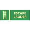 AccuformNMC Escape Ladder, Plastic Fire Sign 14" Wide x 5" High, Glow-in-the-Dark GL313R - 83734582