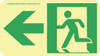 AccuformNMC Left Arrow, Left Side Stick Figure in Doorway (Graphic), Polyester Exit Sign 8" Wide x 4-1/2" High, Glow-in-the-Dark 50F-1SN-L - 86710423
