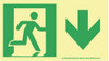 AccuformNMC Down Arrow, Right Side Stick Figure in Doorway (Graphic), Plastic Exit Sign 8" Wide x 4-1/2" High, Glow-in-the-Dark 50R-1SN-D - 86710464