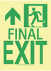 AccuformNMC Final Exit, Plastic Exit Sign 8" Wide x 11" High, Glow-in-the-Dark 50R-3SN-L - 86710738