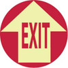 AccuformNMC "Exit" Adhesive-Backed Floor Sign Round, Red on Glow (Yellow), Use for Exit, Entrance & Directional GWFS9 - 93133437