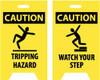 AccuformNMC Caution - Tripping Hazard, Caution - Watch Your Step, 12" Wide x 19" High, Plastic Floor Sign A-Frame, Black on Yellow, For Accident Prevention FS36 - 05198742