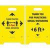 AccuformNMC Cone & A Frame Floor Signs, Shape: A-Frame, Type: Accident Prevention, Message or Graphic: Message & Graphic, Header: Please Practice, Legend: Thank You For Practicing Social Distancing - 6ft, Viewing Points: Two-View FS43 - 17481854