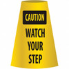 AccuformNMC Caution - Watch Your Step, 21-3/4" Wide x 11" High, Polyethylene Floor Sign Cone, Black on Yellow, For Restroom, Janitorial & Housekeeping CCS1 - 98873854