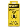 PRO-SAFE Cone & A Frame Floor Signs, Shape: A-Frame, Type: Accident Prevention, Message or Graphic: Message & Graphic, Header: Caution, Legend: Notice Employees Only Beyond This Point, Viewing Points: Four-View PS-03-600-77-6 - 17509571