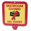 PRO-SAFE No Entry Restroom Closed, 8" Wide x 8" High, Polypropylene Square Floor Sign English, Black on Yellow, For Restroom, Janitorial & Housekeeping 03-600-22 - 31476476