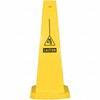 PRO-SAFE Slippery, 12" Wide x 36" High, Polypropylene Cone Floor Sign English, Black on White, For Restroom, Janitorial & Housekeeping 03-600-11A - 31476567