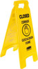 Rubbermaid Closed, 11" Wide x 25" High, Plastic Floor Sign English/French/German/Spanish, A-Frame, Black on Yellow, For Restroom, Janitorial & Housekeeping FG611278YEL - 09308669