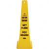Rubbermaid Caution - Wet Floor, 12-1/4" Wide x 36" High, Plastic Floor Sign Cone, Black on Yellow, For Accident Prevention FG627677YEL - 65089930