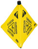 Rubbermaid Caution, 21" Wide x 30" High, Plastic Floor Sign POP-UP, Black on Yellow, For Accident Prevention FG9S0100YEL - 86278389