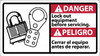 AccuformNMC "Danger - Lock Out Equipment Before Servicing", 10" Long x 18" Wide, Rigid Plastic Safety Sign Rectangle, 0.05" Thick, Use for Security & Admittance DBA11R - 00504324