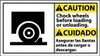 AccuformNMC "Caution - Chock Wheels Before Loading or Unloading", 10" Long x 18" Wide, Pressure-Sensitive Vinyl Safety Sign Rectangle, 0.004" Thick, Use for Accident Prevention CBA4P - 00504415