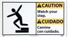 AccuformNMC "Caution - Watch Your Step", 10" Long x 18" Wide, Pressure-Sensitive Vinyl Safety Sign Rectangle, 0.004" Thick, Use for Accident Prevention CBA6P - 00504456