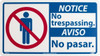 AccuformNMC "Notice - No Trespassing", 10" Long x 18" Wide, Rigid Plastic Safety Sign Rectangle, 0.05" Thick, Use for Security & Admittance NBA5R - 00504720