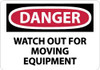 AccuformNMC "Danger - Watch Out for Moving Equipment", 10" Long x 14" Wide, Rigid Plastic Safety Sign Rectangle, 0.05" Thick, Use for Accident Prevention D467RB - 01143312