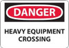 AccuformNMC "Danger - Heavy Equipment Crossing", 20" Long x 28" Wide, Aluminum Safety Sign Rectangle, 0.04" Thick, Use for Accident Prevention D471AD - 01144864