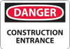AccuformNMC "Danger - Construction Entrance", 20" Long x 28" Wide, Aluminum Safety Sign Rectangle, 0.04" Thick, Use for Security & Admittance D470AD - 01144914