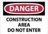 AccuformNMC "Danger - Construction Area - Do Not Enter", 10" Long x 14" Wide, Aluminum Safety Sign Rectangle, 0.04" Thick, Use for Security & Admittance D490AB - 02157741