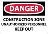 AccuformNMC "Danger - Construction Site - Unauthorized Persons - Keep Out", 10" Long x 14" Wide, Aluminum Safety Sign Rectangle, 0.04" Thick, Use for Security & Admittance D493AB - 02157774