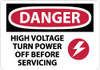 AccuformNMC "Danger - High Voltage - Turn Power Off Before Servicing", 10" Long x 14" Wide, Aluminum Safety Sign Rectangle, 0.04" Thick, Use for Accident Prevention D555AB - 02158384