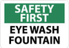 AccuformNMC "Safety First - Eye Wash Fountain", 10" Long x 14" Wide, Pressure-Sensitive Vinyl Safety Sign Rectangle, 0.004" Thick, Use for First Aid SF159PB - 03047602