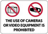 AccuformNMC "The Use of Cameras or Video Equipment Is Prohibited", 14" Long x 20" Wide, Aluminum Safety Sign Rectangle, 0.04" Thick, Use for Security & Admittance M454AC - 03100013