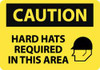 AccuformNMC "Caution - Hard Hats Required in This Area", 10" Long x 14" Wide, Rigid Plastic Safety Sign Rectangle, 0.05" Thick, Use for Accident Prevention C507RB - 03940954
