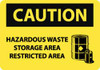 AccuformNMC "Caution - Hazardous Waste Storage Area - Restricted Area", 10" Long x 14" Wide, Rigid Plastic Safety Sign Rectangle, 0.05" Thick, Use for Hazardous Materials C509RB - 03940970