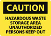 AccuformNMC "Caution - Hazardous Waste Storage Area - Unauthorized Persons Keep Out", 10" Long x 14" Wide, Rigid Plastic Safety Sign Rectangle, 0.05" Thick, Use for Hazardous Materials C512RB - 03940988