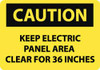 AccuformNMC "Caution - Keep Electric Panel Area Clear for 36 Inches", 10" Long x 14" Wide, Rigid Plastic Safety Sign Rectangle, 0.05" Thick, Use for Accident Prevention C533RB - 03941192