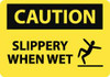 AccuformNMC "Caution - Slippery When Wet", 10" Long x 14" Wide, Rigid Plastic Safety Sign Rectangle, 0.05" Thick, Use for Accident Prevention C606RB - 03941911