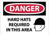AccuformNMC "Danger - Hard Hats Required in This Area", 20" Long x 28" Wide, Rigid Plastic Safety Sign Rectangle, 0.05" Thick, Use for Accident Prevention D545RD - 03942703