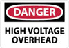 AccuformNMC "Danger - High Voltage Overhead", 20" Long x 28" Wide, Rigid Plastic Safety Sign Rectangle, 0.05" Thick, Use for Accident Prevention D553RD - 03942711