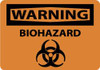AccuformNMC "Warning - Biohazard", 10" Long x 14" Wide, Pressure-Sensitive Vinyl Safety Sign Rectangle, 0.004" Thick, Use for Hazardous Materials W413PB - 04774451