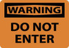AccuformNMC "Warning - Do Not Enter", 10" Long x 14" Wide, Pressure-Sensitive Vinyl Safety Sign Rectangle, 0.004" Thick, Use for Security & Admittance W417PB - 04774519