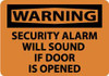 AccuformNMC "Warning - Security Alarm Will Sound If Door Is Opened", 10" Long x 14" Wide, Pressure-Sensitive Vinyl Safety Sign Rectangle, 0.004" Thick, Use for Security & Admittance W463PB - 04774774