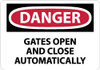 AccuformNMC "Danger - Gates Open and Close Automatically", 10" Long x 14" Wide, Pressure-Sensitive Vinyl Safety Sign Rectangle, 0.004" Thick, Use for Accident Prevention D542PB - 04777090