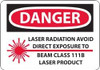 AccuformNMC "Danger - Laser Radiation - Avoid Direct Exposure to Beam - Class 111b Laser Product", 10" Long x 14" Wide, Pressure-Sensitive Vinyl Safety Sign Rectangle, 0.004" Thick, Use for Accident Prevention D571PB - 04901542