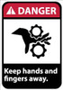 AccuformNMC "Danger - Keep Hands and Fingers Away", 14" Long x 10" Wide, Aluminum Safety Sign Rectangle, 0.04" Thick, Use for Accident Prevention DGA46AB - 04902417