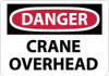 AccuformNMC "Danger - Crane Overhead", 20" Long x 28" Wide, Aluminum Safety Sign Rectangle, 0.04" Thick, Use for Accident Prevention D425AD - 04902771
