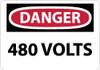 AccuformNMC "Danger - 480 Volts", 10" Long x 14" Wide, Fiberglass Safety Sign Rectangle, 0.095" Thick, Use for Accident Prevention D101EB - 04903035