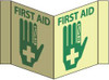 AccuformNMC "First Aid", 5-3/4" Long x 8-3/4" Wide, Rigid Plastic Safety Sign Rectangle, 0.125" Thick, Use for First Aid GLV54 - 05199591