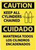 AccuformNMC "Caution - Keep All Cylinders Chained", 14" Long x 10" Wide, Aluminum Safety Sign Rectangle, 0.04" Thick, Use for Accident Prevention ESC530AB - 05243571