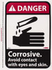 AccuformNMC "Danger - Corrosive - Avoid Contact with Eyes and Skin", 10" Long x 7" Wide, Pressure-Sensitive Vinyl Safety Sign Rectangle, 0.004" Thick, Use for Accident Prevention DGA3P - 05508288